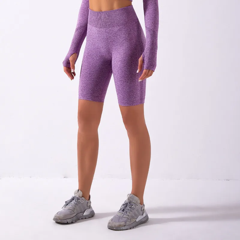 Lantech Women Yoga Shorts Sports Running Sportswear Fitness Workout Clothes Athletic träning Gym Hög midja Shorts Activewear