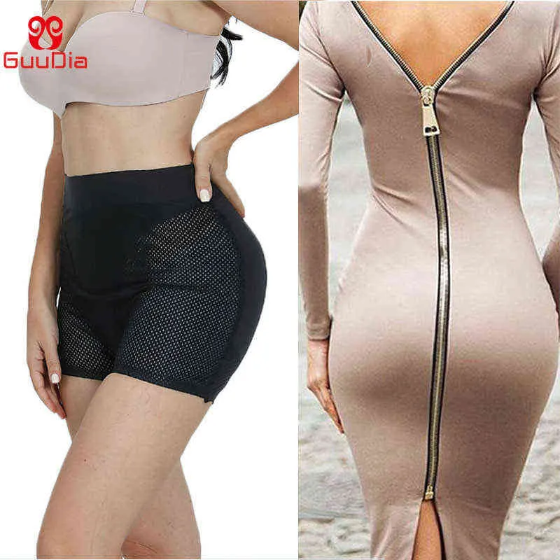 Guudia Women Shapers Hip Enhancer One Piece Butt Briefs High Waist Padded Underwear Butt Lifter Shapewear Tummy Control L220802