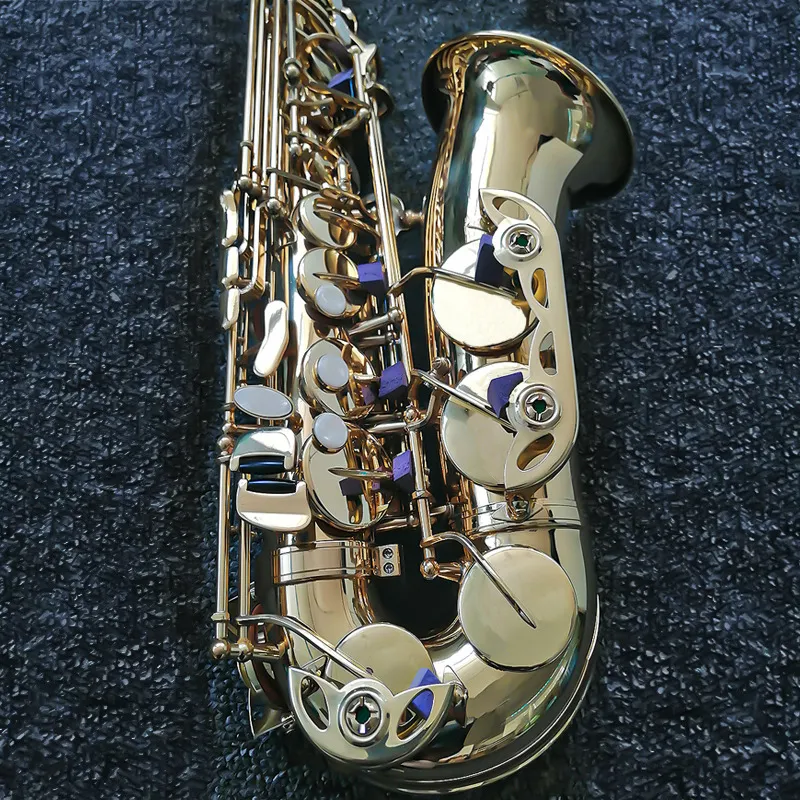 Gold Ed professionelles Altsaxophon aus Messing, vergoldetes europäisches Elektrophorese-Goldverfahren, flaches E-Melodie, SAX-Jazzinstrument