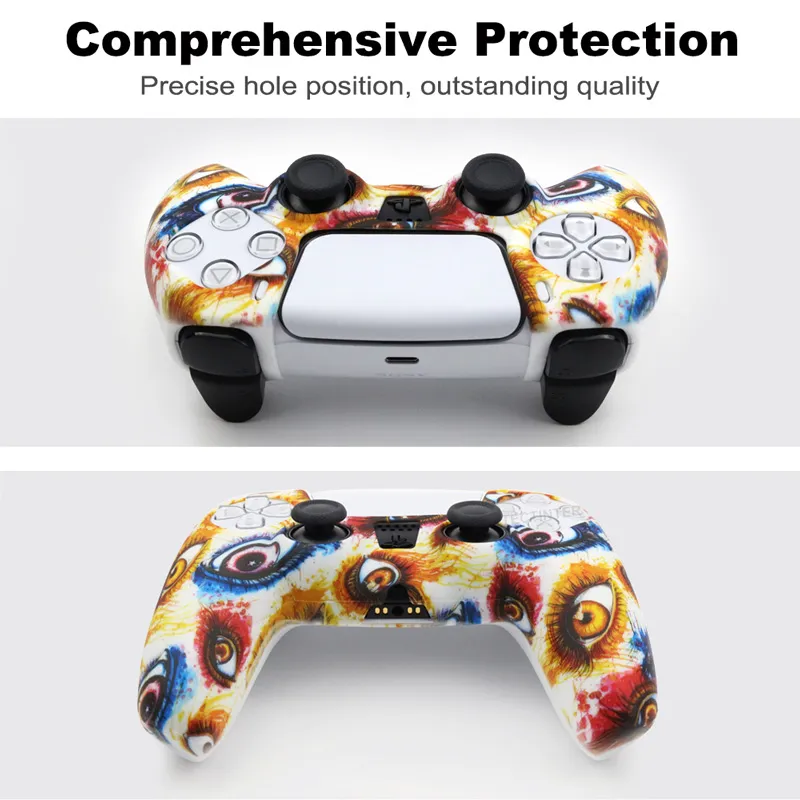 PS5 Soft Silicone Gel Rubber Cases Cover caps For Playstation 5 Controller Protection Case PS5 Accessories