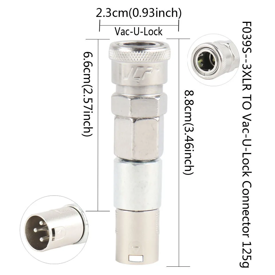 FREDORCH 3XLR Connector Adapter Change To vaculock Or Quick Air Interface Attachements Use On Automatic sexy Machine F039S4362846