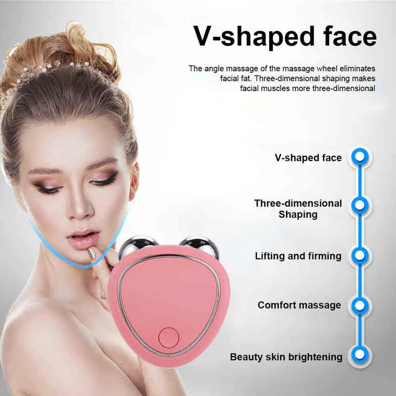 EMS Electric Facelifting Device Face Face Massager MicroCurrent Strumento di bellezza Mini Strumento Mini Ringiovanimento della pelle 2205134811228