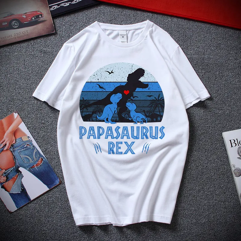 Papasaurus Rex chemise papa père dinosaure Trex t-shirt fête des pères unisexe XS2XL surdimensionné t-shirt rétro t-shirt 220704