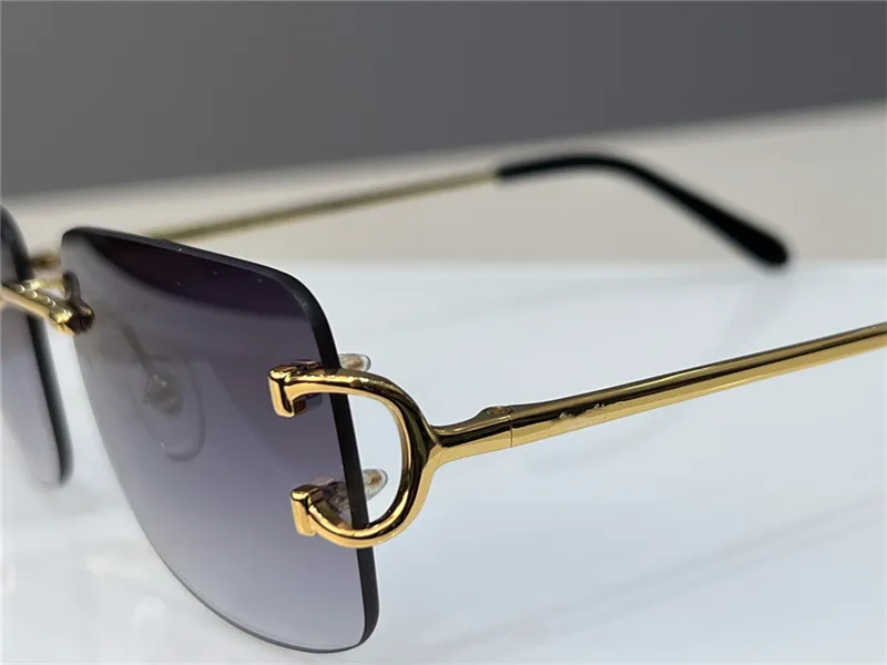 Männer Luxusdesignerin Sonnenbrille Outdoor Fashion Zonnebril Frauen Vintage Frameless Square Small Randless Eyewear Anti-reflektierende Opti2520