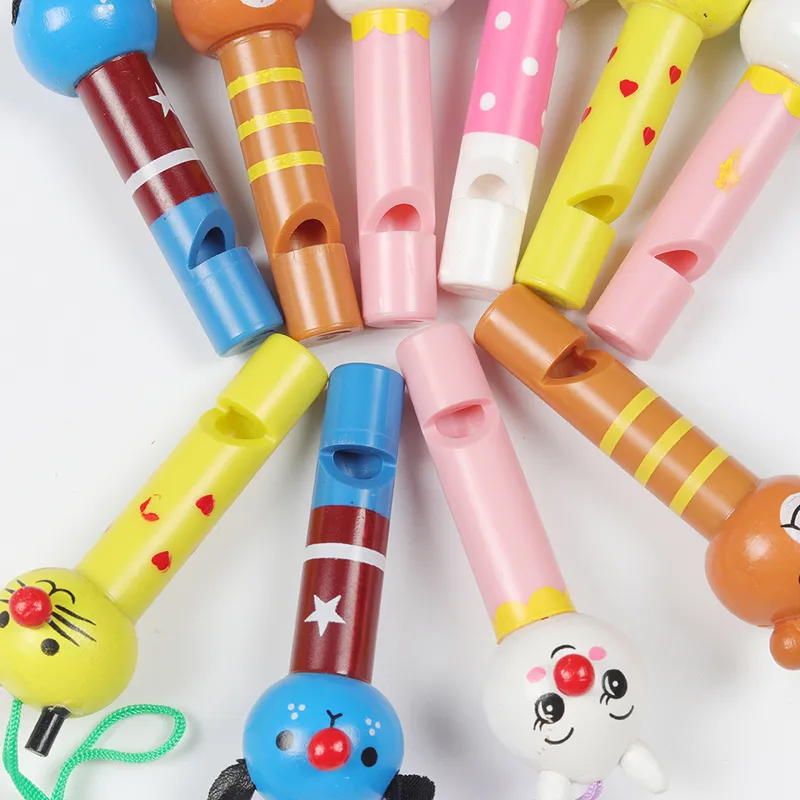 10 pezzi simpatici fischietti in legno multicolore bambini bomboniere feste di compleanno decorazione baby shower Noice Maker giocattoli borse regalo Pinata regali221659942