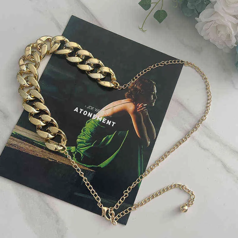 سلسلة ذهبية حزام رفيع للنساء أزياء سلاسل الخصر المعدنية للسيدات فستان معطف تنورة زخرفية حزام الشرير مجوهرات الإكسسوارات G21224019