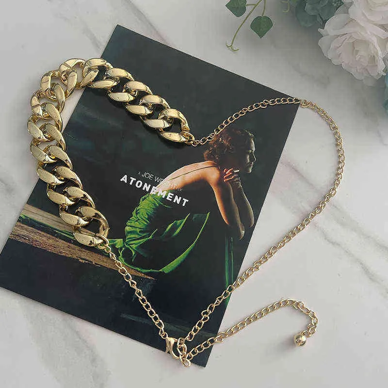 Gold Chain Thin Belt For Women Fashion Metal Waist Chains Ladies Dress Coat Skirt Decorative Waistband Punk Jewelry Accessories G23981724