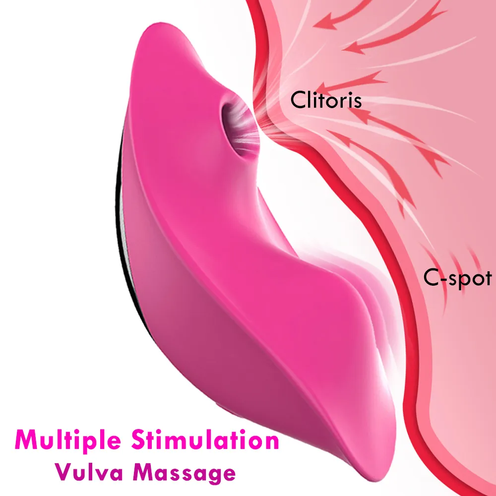 Trådlös app Bluetooth Butterfly bärbar sugande vibrator för kvinnor klitorisstimulator vibrerande trosor erotiska sexiga leksaker