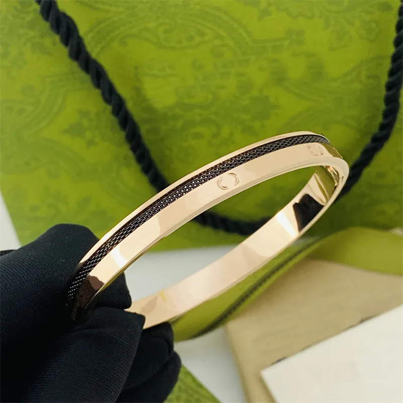 braccialetti in oro rosa donna braccialetto di design braccialetto designer di gioielli baseball rete nera corda a mano unisex acciaio al titanio fa302H
