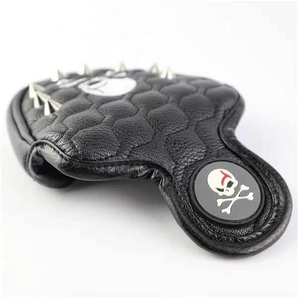 Golf Putter Cover Skull Rivets Pu Leather Magnetic Stängning headcover för Mallet Putter Golf Head Cover 2206297904348