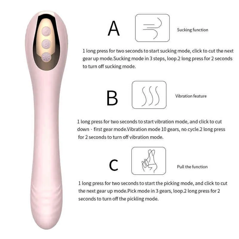 NXY Vibrators Damen-Vibrator zum Saugen der Vagina für weibliche Masturbationsspielzeuge, Punto G, Vagina-Vibrator für lange Zeit, 0408