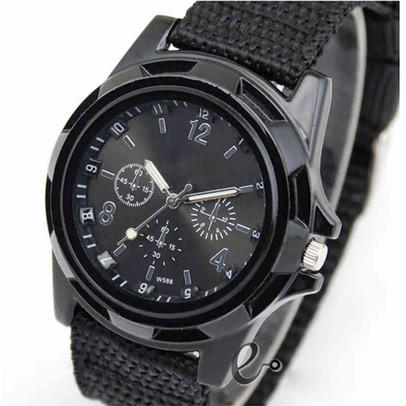 Mode Wasserdicht Männer Quarz Armee Soldat Militär Leinwand Strap Stoff Analog Handgelenk es Sport Handgelenke Uhr Y220707