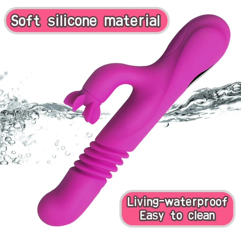 Vagina Vibrador G-Spot e Clitóris Estimulador Dildo 10 Modos de Rotação 10 Frerusting Frequências Aquecimento Silicone à prova d'água