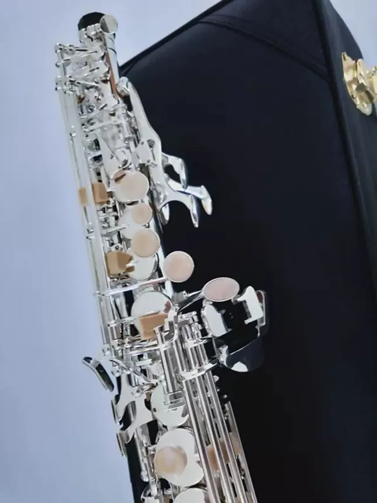 Structure originale tout en argent 992, clé B, coque de saxophone aigu professionnel, bouton plaqué or, tonalité de qualité professionnelle