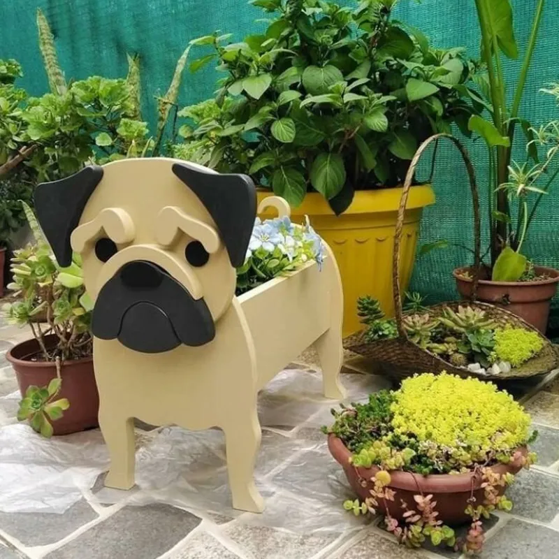 Bahçe saksı köpek ekici schnauzer bulldog kaniş corgi Yorkshire tencere diy pvc ev dekor 220318287w