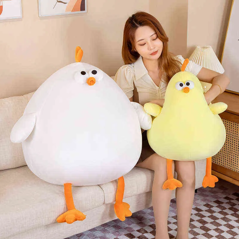 cm Cuddly Squishy Chick Peluche Ripiene Ultra Soft Bianco Giallo Pollo Cute Cartoon Animal Doll Amico addormentato bambini J220704