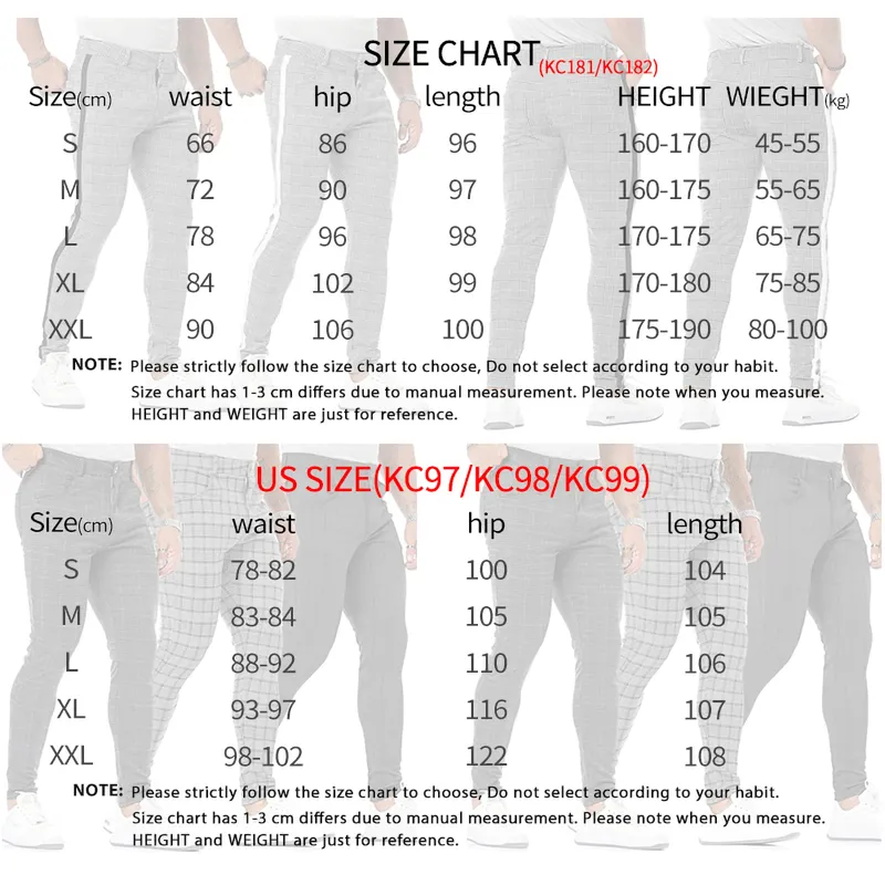 Męskie Streetwear Chinos Plaid Casual Spodnie Fitness Mężczyźni Skinowy Dolny Jogger Spodnie dresowe Moda Spodnie Pasek Tor 220325