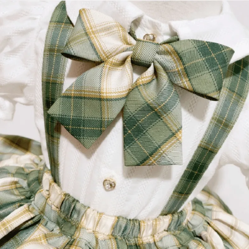 Baby Girl Formal Clothes Set White Shirt+Suspender Skirt+Bow Tie Summer Child Clothing Outfit Suit 1-7Y 220507
