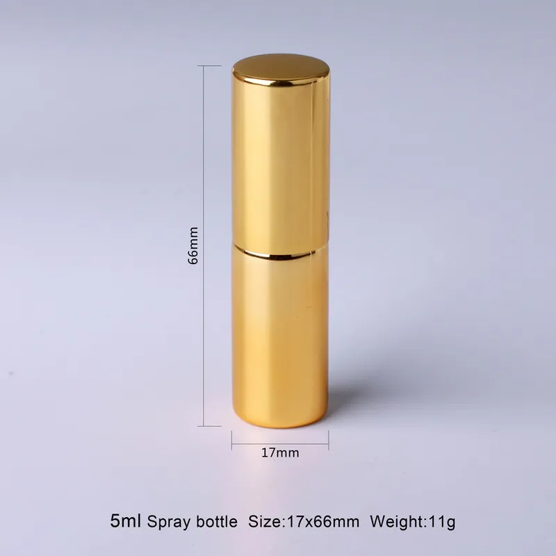 100 Teile/los 5ML Tragbare UV Glas Nachfüllbare Parfüm Flasche Mit Aluminium Zerstäuber Spray Flaschen Probe Leere Behälter 220711
