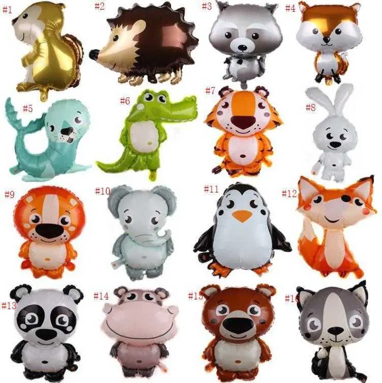 Cartoon Animal Foil Balloons Squirrel Ballon Fox Globos Air Bolloon Birthday Party Decorações infantis Kids Hedgehog Inflatable Toys Wholesale