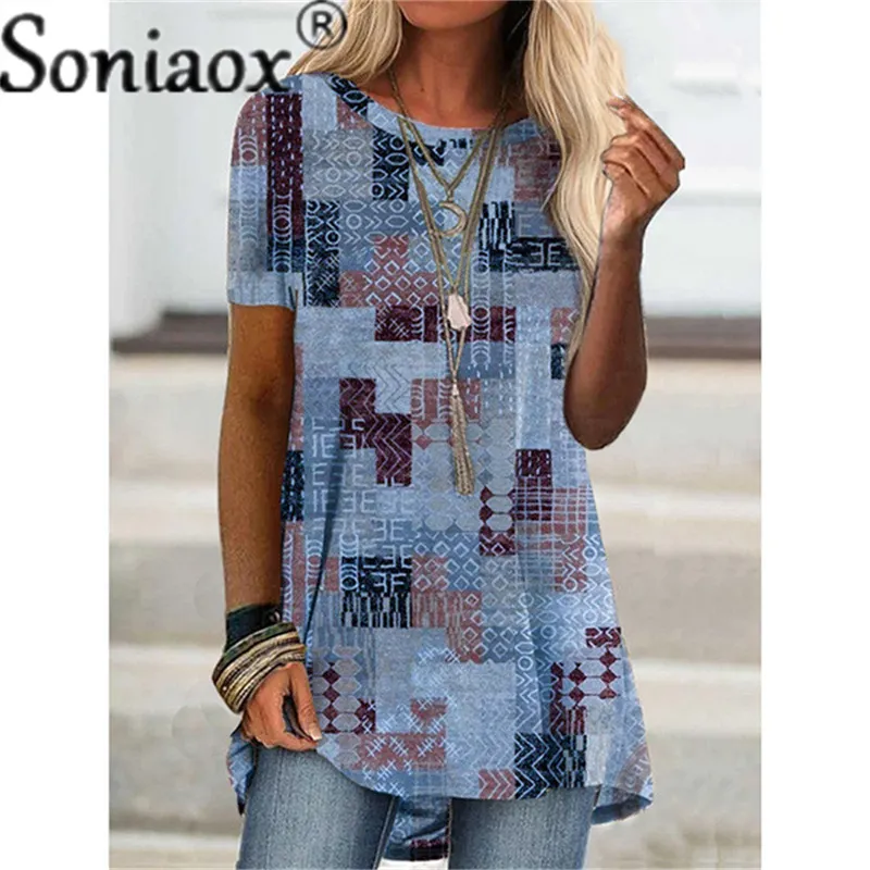 Summer Fashion Womens ShortSleeve Digital Printed T Casual Loose Top Tee Clothing Frauen T Shirt 220708