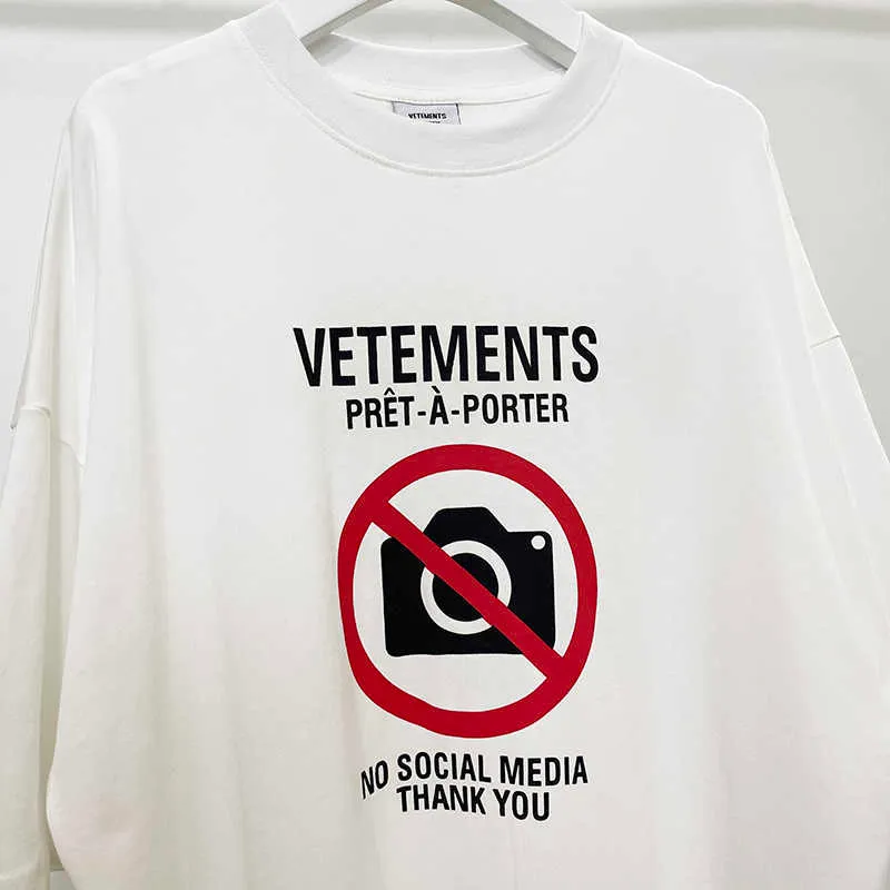 VETEMENTS 2022SS nouveau sans Photo Slogan lettre impression à manches courtes col rond décontracté surdimensionné mode t-shirt hommes femme VTM T-Shirts