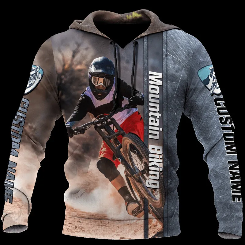 PLstarCosmos 3DPrinted est Mountain Bike Custom Name Art Unique Unisex Hrajuku Streetwear Casual Hoodies Zip Sweatshirt B 10 220713