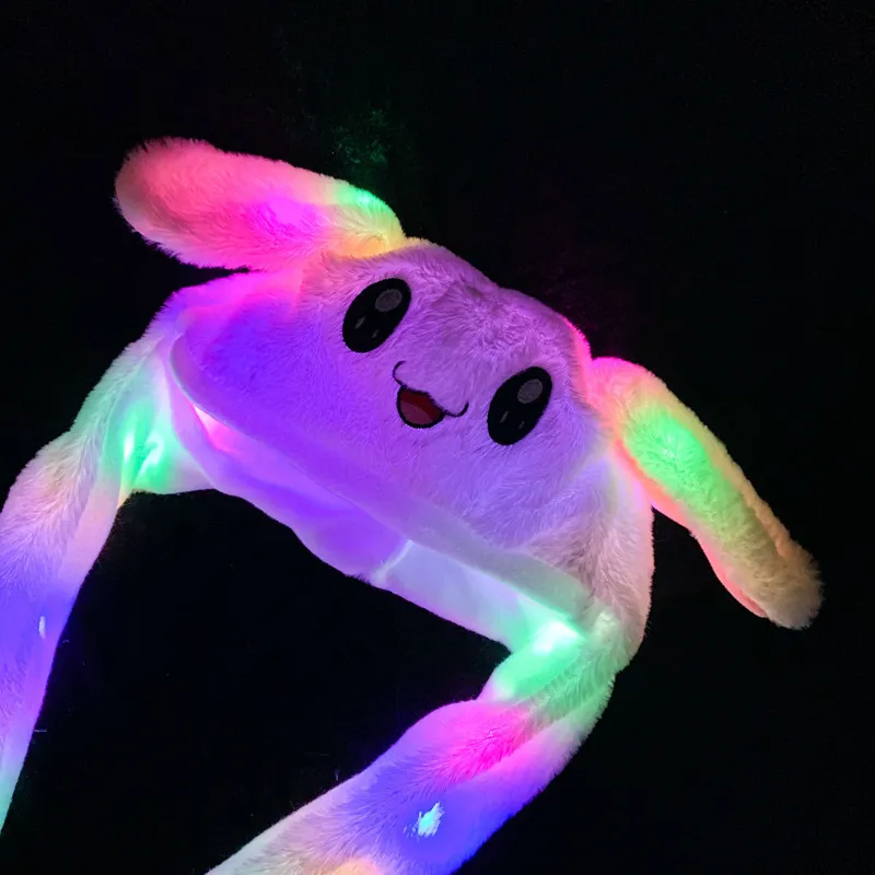 Cappello da coniglio in peluche luminoso in movimento e orecchio da coniglietto Cosplay Festa di Natale Vacanza 518 anni Adulto 220602