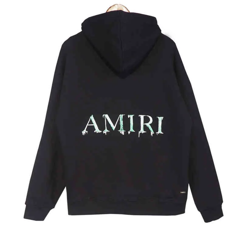 Moda Hoodies Suéteres Designer Amirs Amires Alta Versão High Street Letras Espuma Pr Q70L