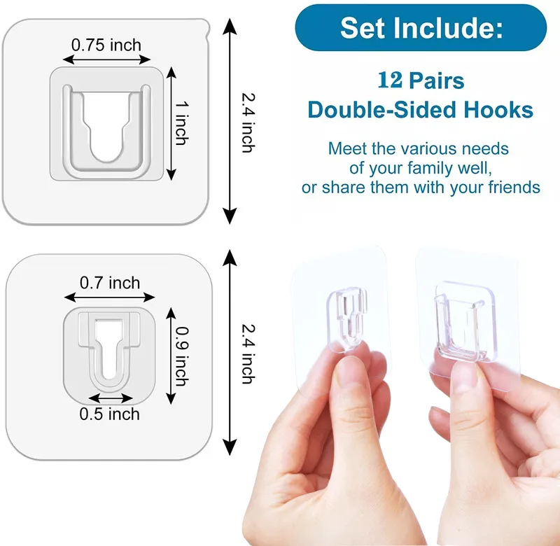 Double sided Adhesive Wall Hooks Hanger Strong Transparent Suction Cup Sucker Kitchen Bathroom Storage Holder 220527