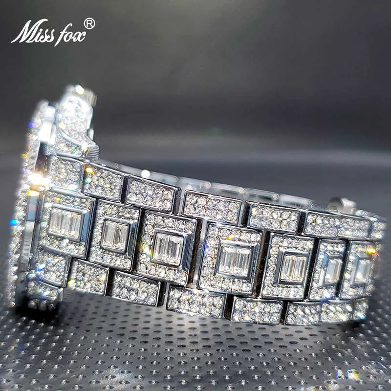 Luxe Relogio Masculino MISS Ice Out Diamant Montre Multifonction Jour Date Ajuster Calendrier Montres À Quartz Pour Hommes Dro