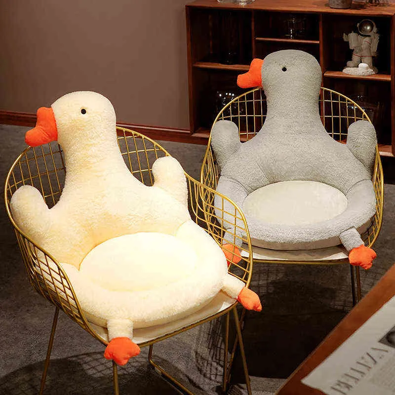 Kawaii Goose Plush Cushion Animal Seat Stuffed Duck Flower Sofa Indoor Floor Home Chair Decor Children Gift J220704