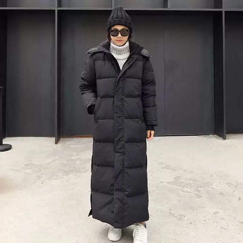 Down parka Super long jacket female knee winter jacket woman with thick black coat in winter 220801