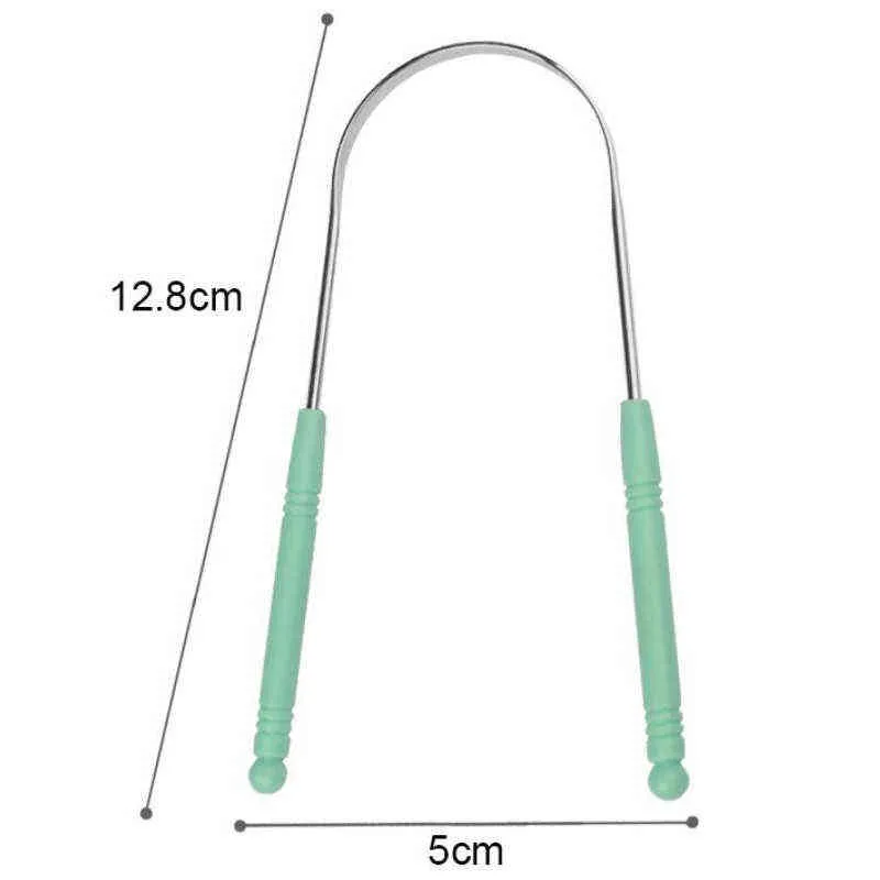 1 peça raspador de língua de aço inoxidável escova de limpeza oral escova de dentes higiênica língua de alta qualidade 220614