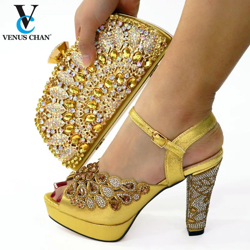 Высококачественный серебряный цвет африканская дизайнерская обувь и сумки, которые соответствуют роскошным женщинам, нигерийские вечеринки 220509