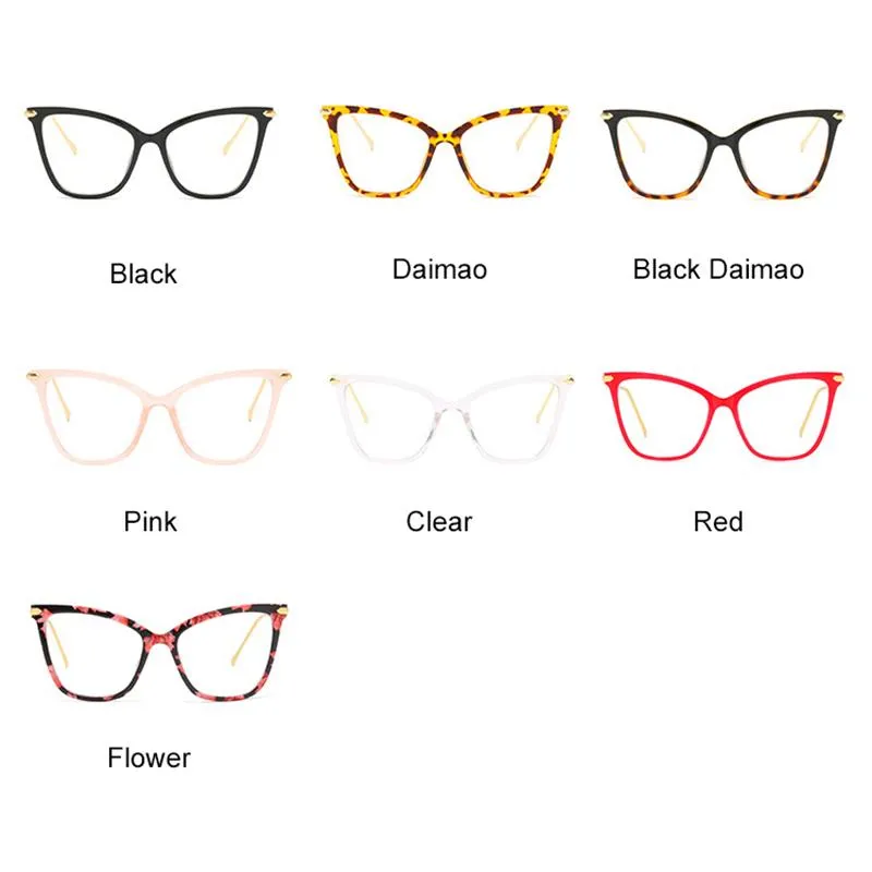 Okulary przeciwsłoneczne moda kocie oko Womans czytanie okularów na recenzię Oważne kobiety przezroczyste osoby starsze czytelnicy okulary okularyczne