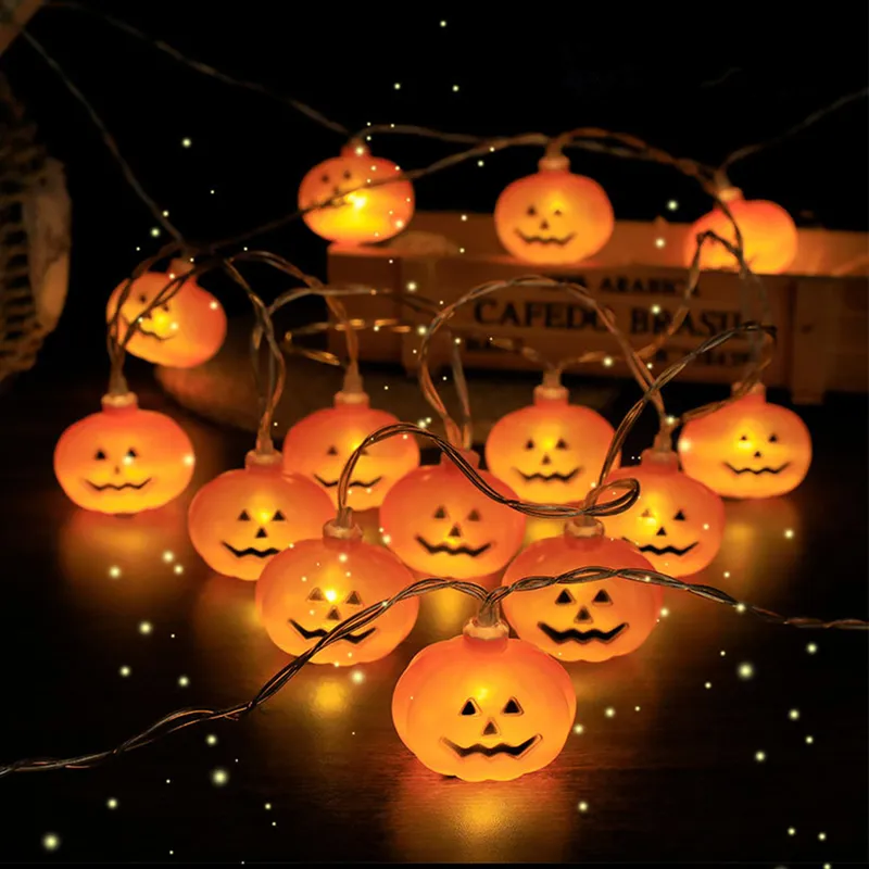 Altre forniture feste festive 2023 Zucca di Halloween Fantasma Scheletri Pipistrello Led Stringa di luce Decorazione di festival la casa Ornamento all'aperto 220826