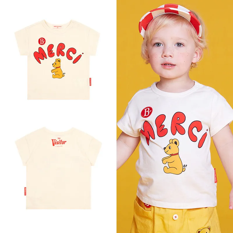 Koreli Marka Çocuk Giysileri Yaz Boys T-Shirts Pantolon Karikatür Toddler Sweatshirt Kızlar Butik Kıyafetler Bebek Tees 220507