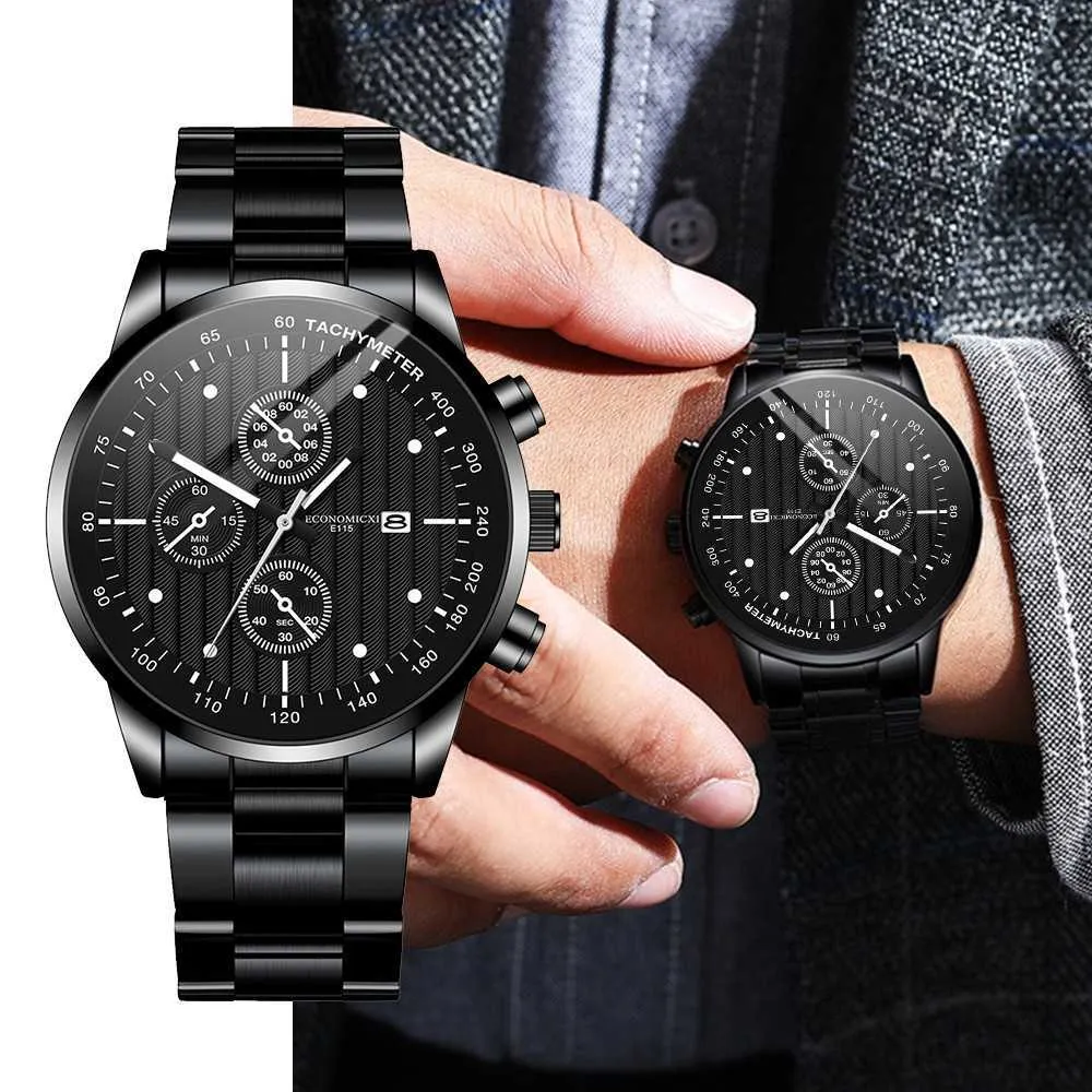 Kwarcowy Zegarek Cyfrowy Skala Auto Data Stopu Stopowa Pasek ze stali nierdzewnej dla mężczyzn 2022 Casual Clock Wristwatch Montre Homme