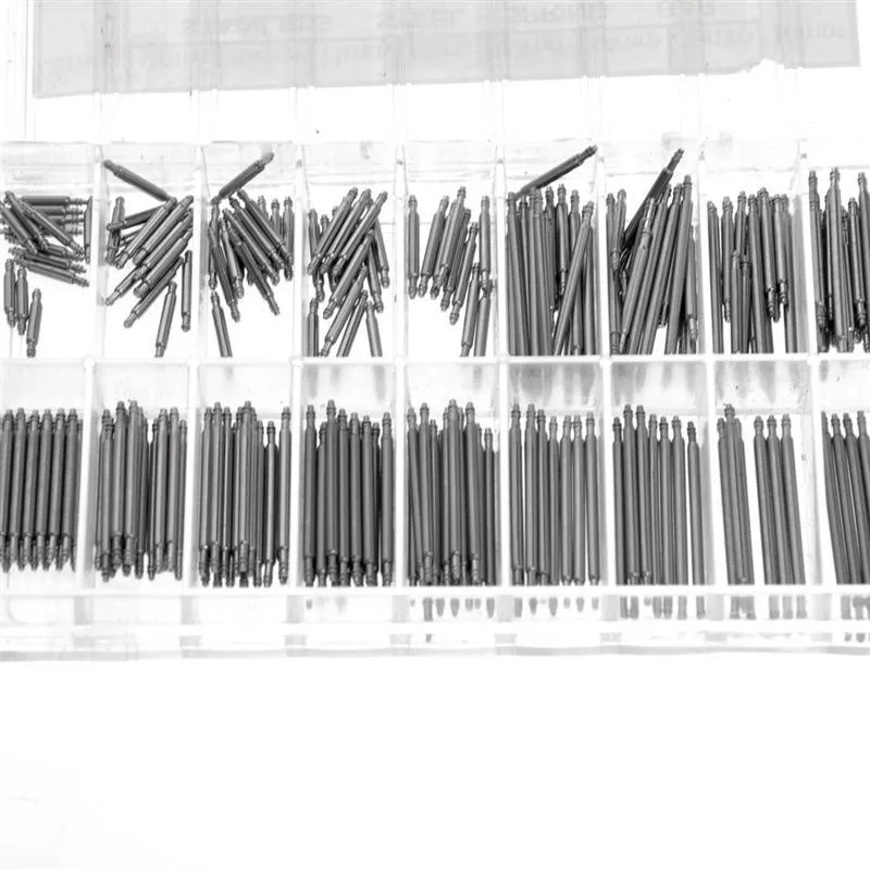 Kits de ferramentas de reparo, uma caixa de 270 peças de aço inoxidável 8mm-25mm, pulseira de relógio, link, barras de mola, ferramenta silver234v