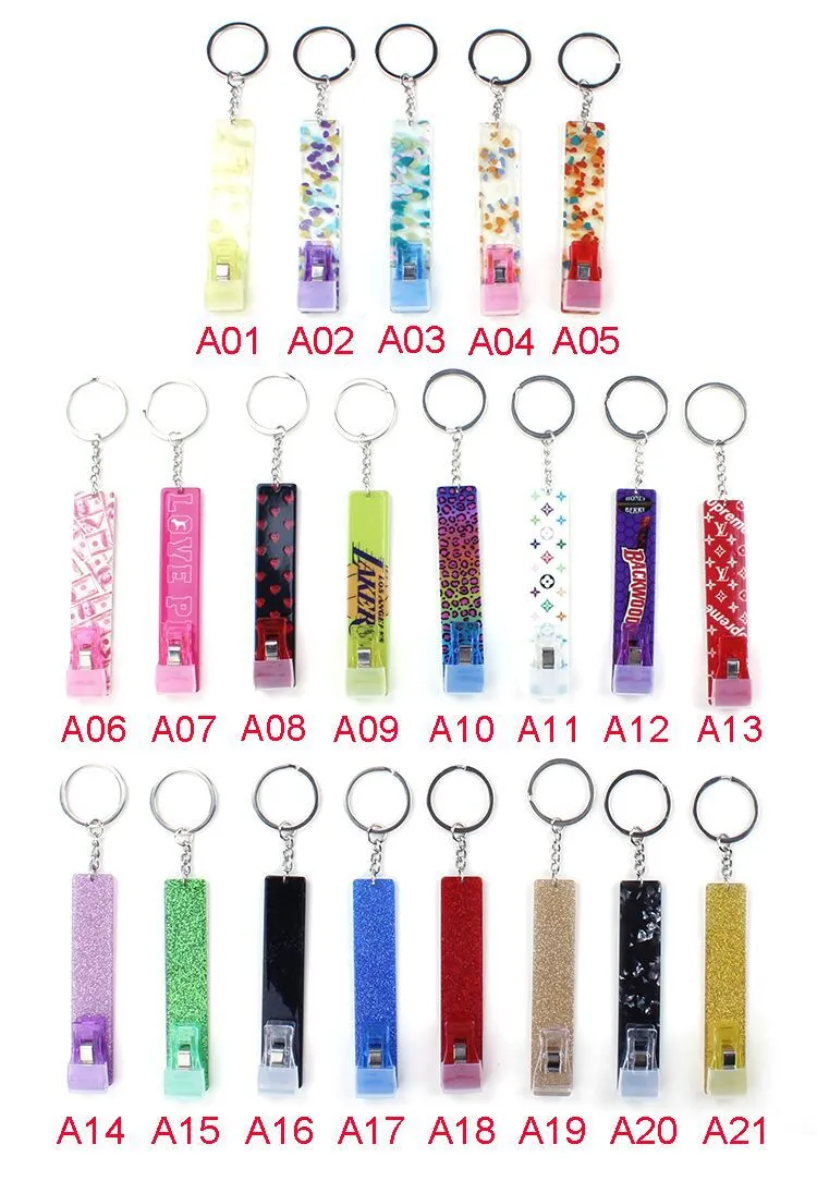 Cute Credit Card Puller Pompom Key Party Favor Rings Acrylic Debit Bank Card Grabber for Long Nail Atm Keychain Cards Clip Nails t270O