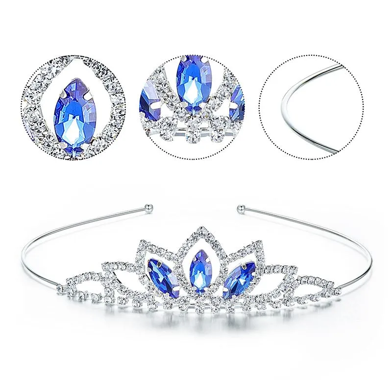 Hårklämmor Barrettes 3st Set Girls Princess Rhinestone Crown Colorful Crystal Tiara Pannband för barn brud bröllop smycken acce270h