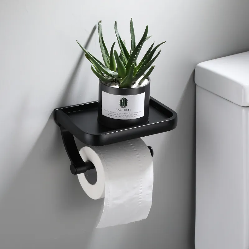 Porta carta igienica in acciaio inossidabile Supporto da parete bagno Mensola telefono WC Mensola asciugamani Accessori 220809