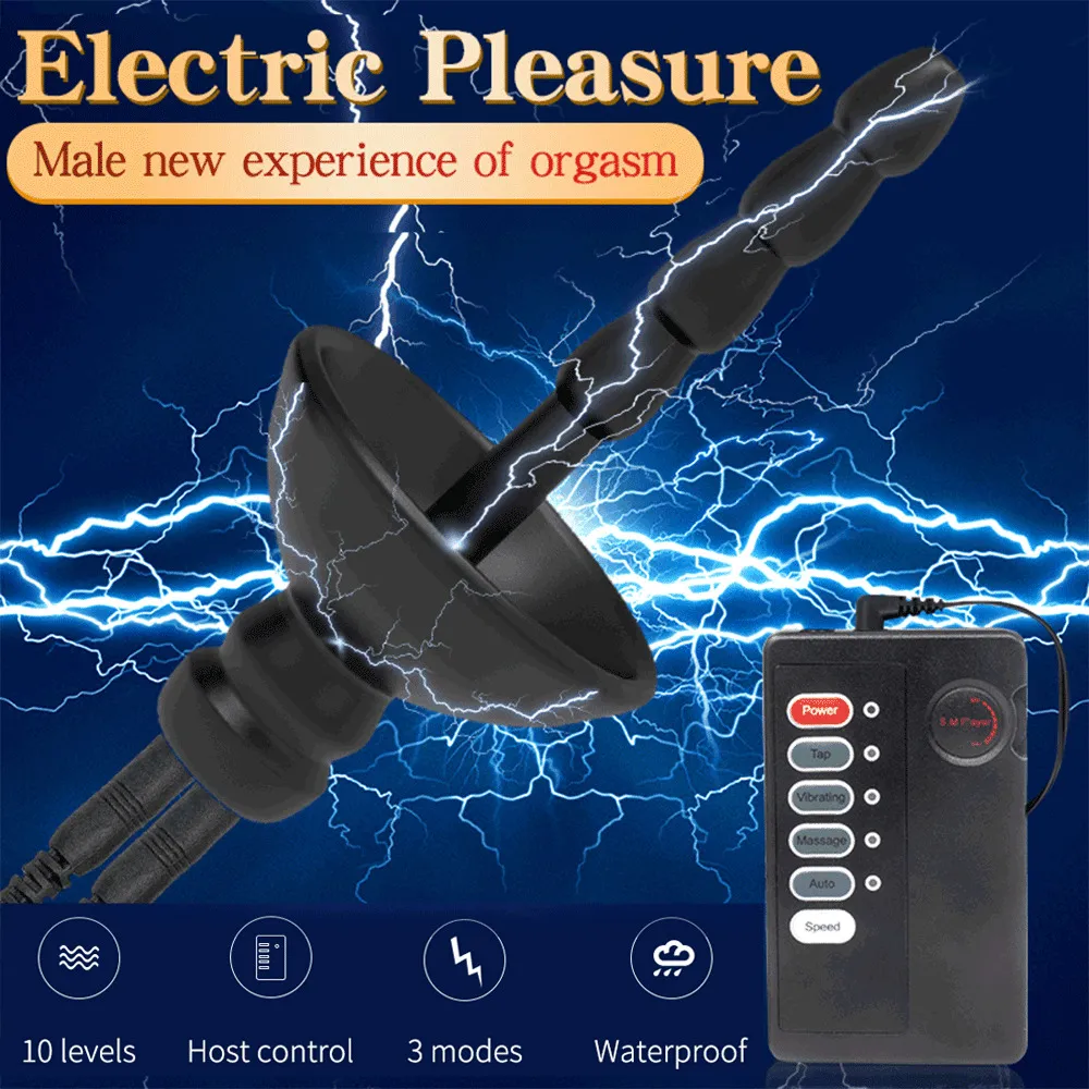 Penis Plug Choque Elétrico Sexy Brinquedos para Homens BDSM Uretral Dilators Cathers Cateteres Expander Casty Sound Alongamento