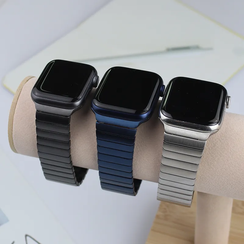 Pasek ze stali nierdzewnej do Apple Watch 7 opasek 41 mm 45 mm I 44mm40 mm motyla metalowa bransoletka Serie 6 5 4 SE 2205073727028