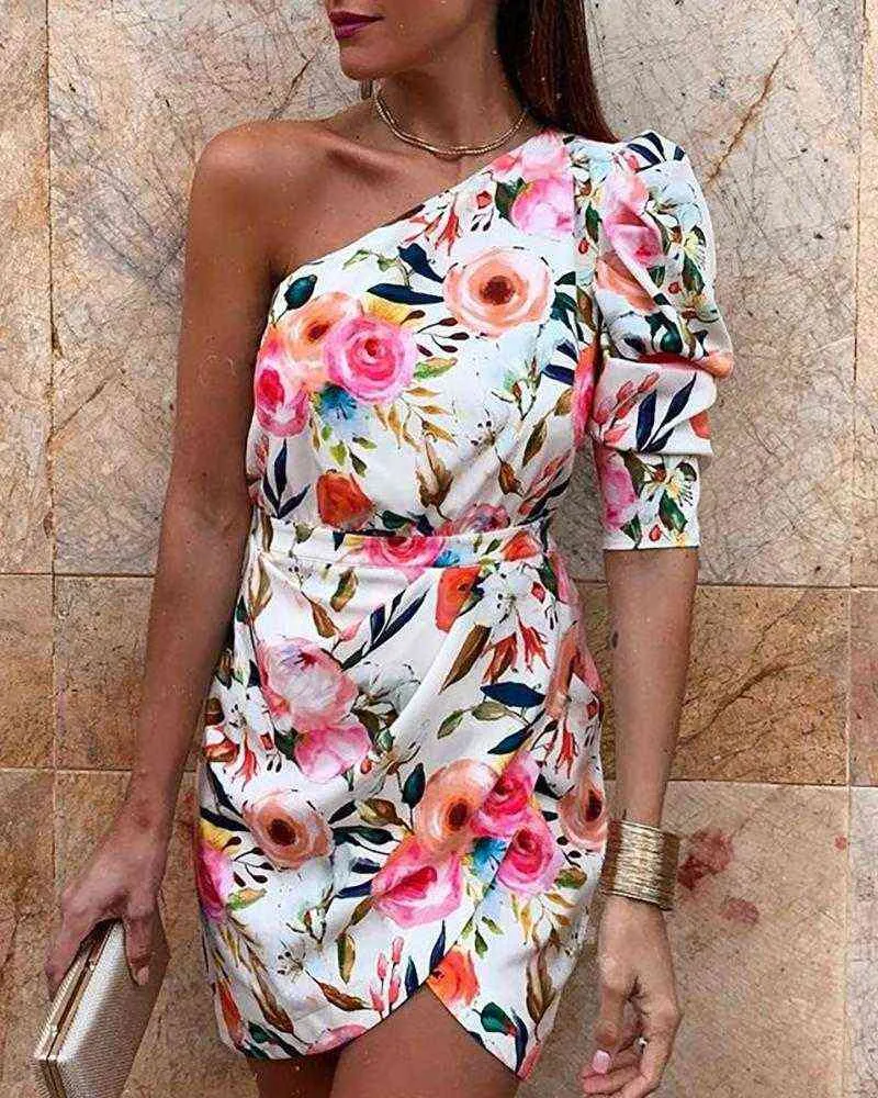 One-Shoulder-Floral-Print-Bodycon-Dress-for-Women(2)