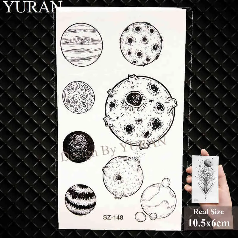 NXY Temporary Tattoo 3d Children Stars Planets Sticker Kids Arm Fake Black Tatoos Cartoon Dog Paw Planet Waterproof Cute Xmas 0330