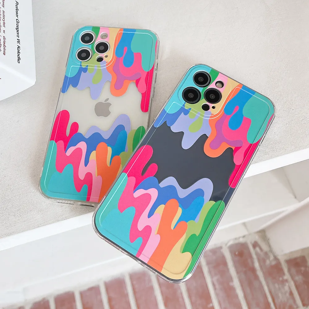 Melted Paint Phone Case Lightweight Shockproof Soft Back Cases For iPhone 7 Max 7S XR 12 Mini SE 6 8 Plus 11 13 Pro X XS 6S8217248