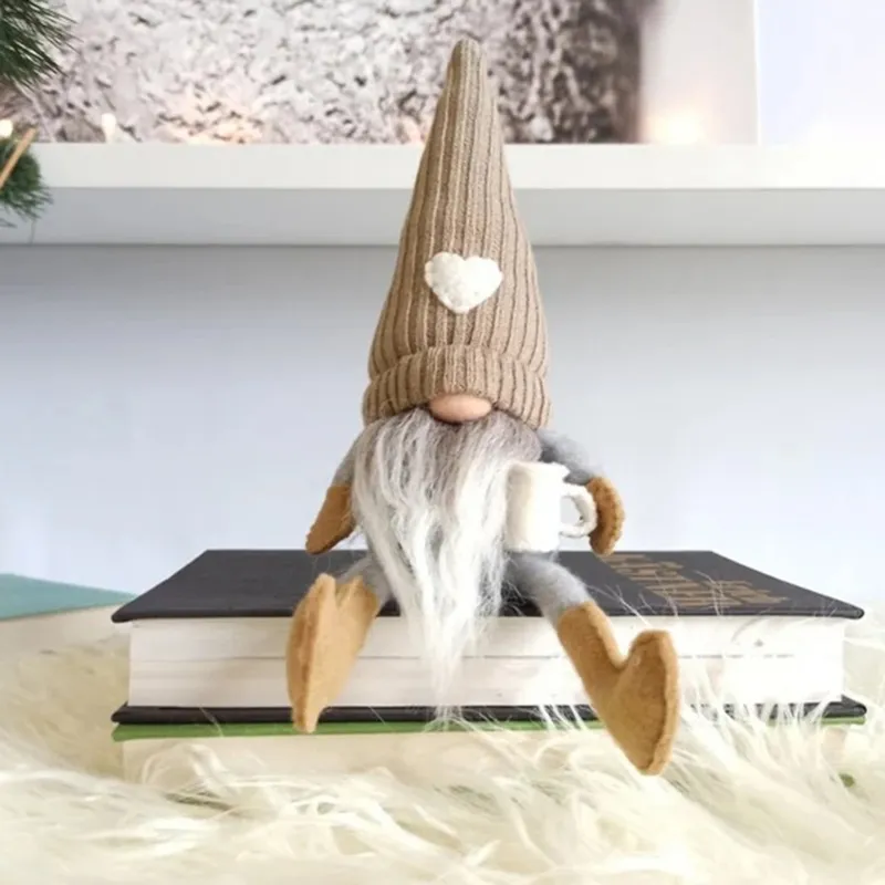 Gnome dockor Gnomes Coffee Bar Decoration Farmhouse Kitchen Plush Doll Christams Dekorationer för hem 220705