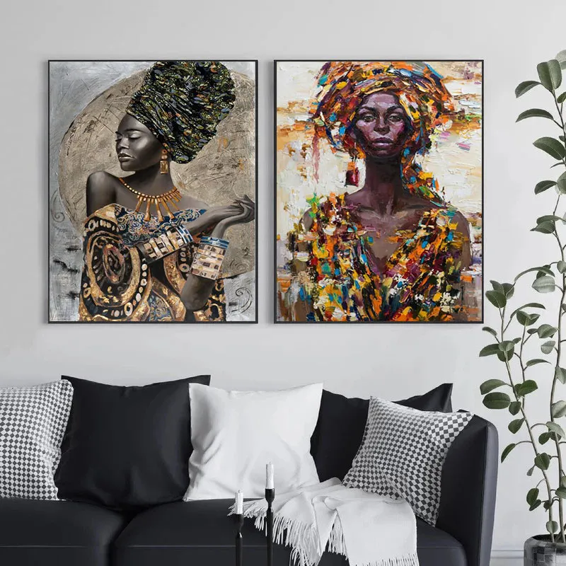 Graffiti African Black Woman Posters And Prints Abstract Girl Canvas Paintings On The Wall Art Pictures for Living Room Decor